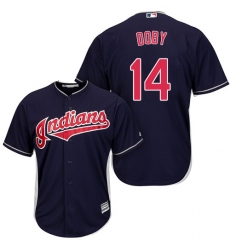 Youth Majestic Cleveland Indians #14 Larry Doby Replica Navy Blue Alternate 1 Cool Base MLB Jersey