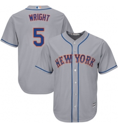 Youth Majestic New York Mets #5 David Wright Replica Grey Road Cool Base MLB Jersey