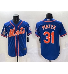 Men's New York Mets #31 Mike Piazza Blue With Cool Base Stitched Baseball Jersey