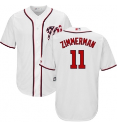 Youth Majestic Washington Nationals #11 Ryan Zimmerman Authentic White Home Cool Base MLB Jersey