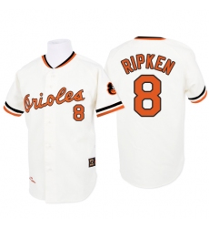 Men's Mitchell and Ness 1970 Baltimore Orioles #8 Cal Ripken Authentic White Throwback MLB Jersey