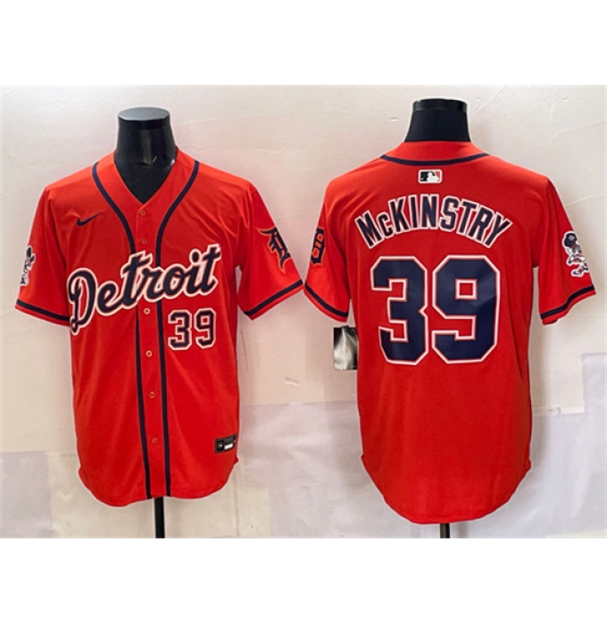 Men's Detroit Tigers #39 Zach McKinstry Orange With Vapor Premier Limited Stitched Baseball Jersey