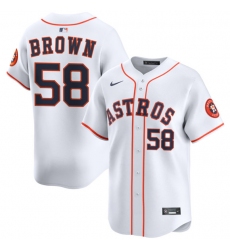 Men's Houston Astros #58 Hunter Brown White 2025 Home Limited Stitched Baseball Jersey