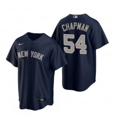 Men's Nike New York Yankees #54 Aroldis Chapman Navy Alternate Stitched Baseball Jersey