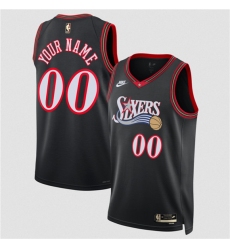 Men's Philadelphia 76ers Active Player Custom Black 2025 Classic Edition Stitched Jersey
