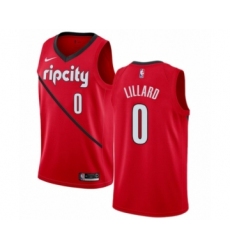 Youth Nike Portland Trail Blazers #0 Damian Lillard Red Swingman Jersey - Earned Edition