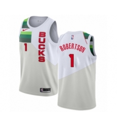 Youth Nike Milwaukee Bucks #1 Oscar Robertson White Swingman Jersey - Earned Edition
