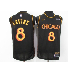 Men's Nike Chicago Bulls #8 Zach LaVine Black Swingman Jersey