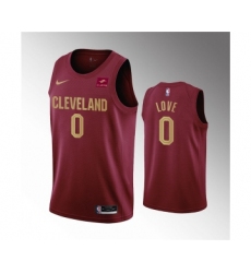 Men's Cleveland Cavaliers #0 Kevin Love Wine Icon Edition Stitched Basketball Jersey