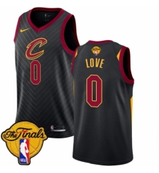 Women's Nike Cleveland Cavaliers #0 Kevin Love Authentic Black 2018 NBA Finals Bound NBA Jersey Statement Edition