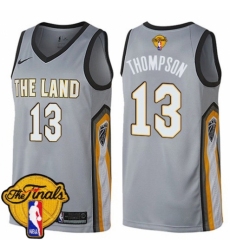 Men's Nike Cleveland Cavaliers #13 Tristan Thompson Swingman Gray 2018 NBA Finals Bound NBA Jersey - City Edition