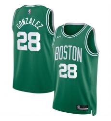 Men's Boston Celtics #28 Hugo González Kelly Green 2024 Draft Icon Edition Stitched Basketball Jersey