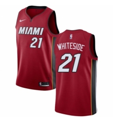 Youth Nike Miami Heat #21 Hassan Whiteside Swingman Red NBA Jersey Statement Edition