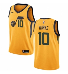 Women's Nike Utah Jazz #10 Alec Burks Authentic Gold NBA Jersey Statement Edition