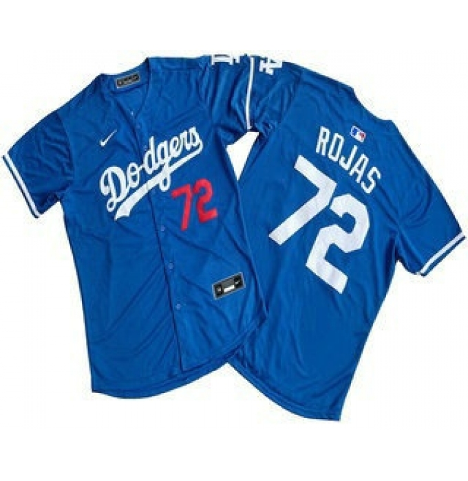 Men's Los Angeles Dodgers #72 Miguel Rojas Blue Limited Stitched Jersey