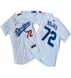 Men's Los Angeles Dodgers #72 Miguel Rojas White Limited Stitched Jersey