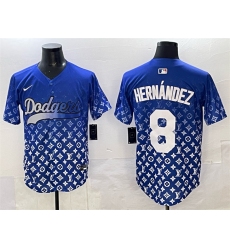 Men's Los Angeles Dodgers #8 Enrique Hernández Blue Limited Stitched Baseball Jersey