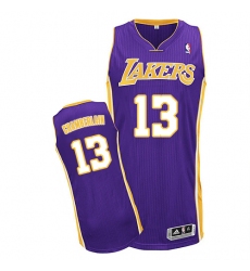 Men's Adidas Los Angeles Lakers #13 Wilt Chamberlain Authentic Purple Road NBA Jersey