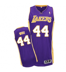 Men's Adidas Los Angeles Lakers #44 Jerry West Authentic Purple Road NBA Jersey
