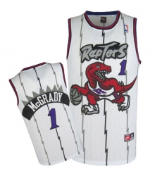 Men's Nike Toronto Raptors #1 Tracy Mcgrady Swingman White Throwback NBA Jersey