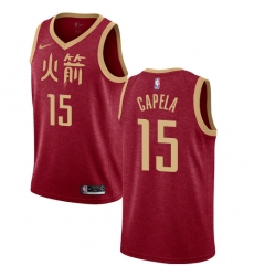 Youth Nike Houston Rockets #15 Clint Capela Swingman Red NBA Jersey - 2018 19 City Edition