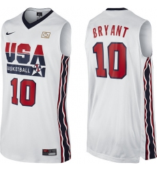 Men's Nike Team USA #10 Kobe Bryant Authentic White 2012 Olympic Retro Basketball Jersey