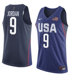 Men's Nike Team USA #9 Michael Jordan Swingman Navy Blue 2016 Olympics Basketball Jersey