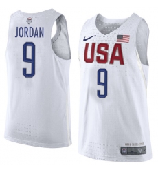 Men's Nike Team USA #9 Michael Jordan Swingman White 2016 Olympics Basketball Jersey