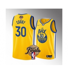 Men's Golden State Warriors #30 Stephen Curry 2022 Yellow NBA Finals Stitched Jersey