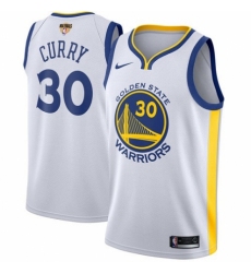 Men's Nike Golden State Warriors #30 Stephen Curry Swingman White Home 2018 NBA Finals Bound NBA Jersey - Association Edition