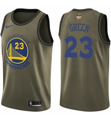 Men's Nike Golden State Warriors #23 Draymond Green Swingman Green Salute to Service 2018 NBA Finals Bound NBA Jersey
