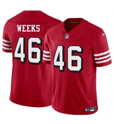 Men's San Francisco 49ers #46 Jon Weeks New Red 2025 F.U.S.E. Vapor Untouchable Limited Football Stitched Jersey