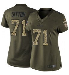 Women's Nike Chicago Bears #71 Josh Sitton Elite Green Salute to Service NFL Jersey
