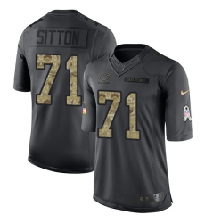Youth Nike Chicago Bears #71 Josh Sitton Limited Black 2016 Salute to Service NFL Jersey