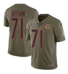 Youth Nike Chicago Bears #71 Josh Sitton Limited Olive 2017 Salute to Service NFL Jersey