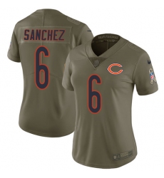 Women's Nike Chicago Bears #6 Mark Sanchez Limited Olive 2017 Salute to Service NFL Jersey
