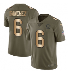 Youth Nike Chicago Bears #6 Mark Sanchez Limited Olive/Gold Salute to Service NFL Jersey