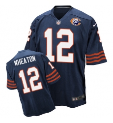 Men's Nike Chicago Bears #12 Markus Wheaton Elite Navy Blue Throwback NFL Jersey