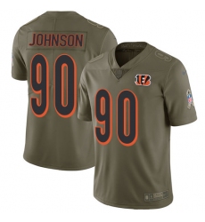 Men's Nike Cincinnati Bengals #90 Michael Johnson Limited Olive 2017 Salute to Service NFL Jersey