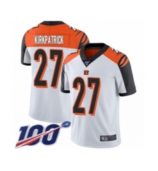 Men's Cincinnati Bengals #27 Dre Kirkpatrick White Vapor Untouchable Limited Player 100th Season Football Jersey