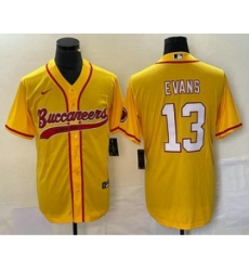 Men's Nike Tampa Bay Buccaneers #13 Mike Evans Gold Cool Base Stitched Baseball Jersey