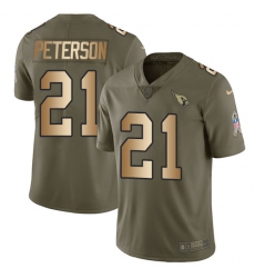 Men's Nike Arizona Cardinals #21 Patrick Peterson Limited Olive/Gold 2017 Salute to Service NFL Jersey