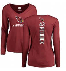 NFL Women's Nike Arizona Cardinals #43 Haason Reddick Maroon Backer Long Sleeve T-Shirt