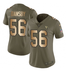Women's Nike Arizona Cardinals #56 Karlos Dansby Limited Olive/Gold 2017 Salute to Service NFL Jersey