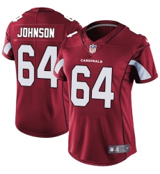 Women's Nike Arizona Cardinals #64 Dorian Johnson Red Team Color Vapor Untouchable Limited Player NFL Jersey