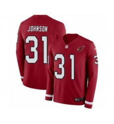 Men's Nike Arizona Cardinals #31 David Johnson Limited Red Therma Long Sleeve NFL Jersey