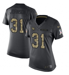 Women's Nike Arizona Cardinals #31 David Johnson Limited Black 2016 Salute to Service NFL Jersey
