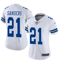 Women's Nike Dallas Cowboys #21 Deion Sanders White Vapor Untouchable Limited Player NFL Jersey