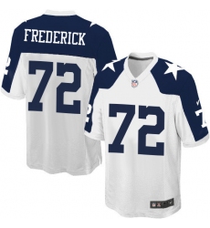 Men's Nike Dallas Cowboys #72 Travis Frederick Game White Throwback Alternate NFL Jersey