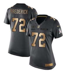 Women's Nike Dallas Cowboys #72 Travis Frederick Limited Black/Gold Salute to Service NFL Jersey